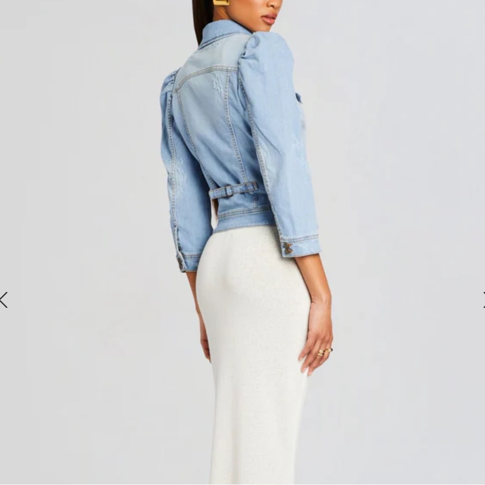Retrofete Ada Denim Jacket with Puff Sleeves - Picture 4 of 8